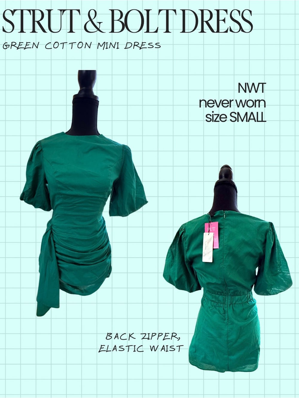 Green with envy mini dress